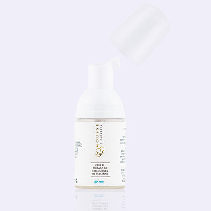 Mousse limpiadora para extensiones de pestañas